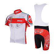 Kooplus - Quick Dry Mens BIB Short Cycling Sets(Blue Wing/Red Wing)