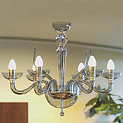 Modern Acrylic Chandeliers with 6 Lights Candle Featured