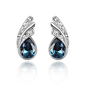 Water Drops Austrian Crystal In Real Platinum Plated Ladies' Earrings (More Colors)