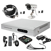 Anko - 8CH H. 264 CCTV DVR Kit (500G Hard Disk + 8 Outdoor Waterproof Color Cameras)