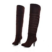 Suede Spool Heel Closed Toe Knee High Boots Party / Evening Shoes (More Colors)