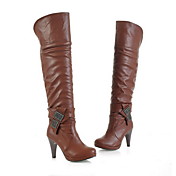 Leatherette Spool Heel Platform Knee High Boots Party / Evening Shoes With Sequin (More Colors)