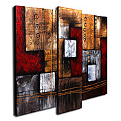 Hand-painted Abstract Oil Painting with Stretched Frame - Set of 3