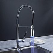 Sprinkle® by Lightinthebox - Solid Brass Spring Kitchen Faucet with Color Changing LED Light