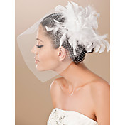 Beautiful Tulle And Feather Bridal Fascinator/Headpiece