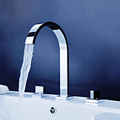 Widespread Contemporary Chrome Bathroom Sink Faucet