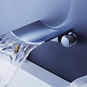 Chrome Finish Waterfall Bathtub Faucet (Wall Mount)