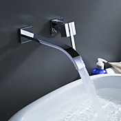 Sprinkle® by Lightinthebox - Contemporary Brass Waterfall Bathroom Sink Faucet (Wall Mount)