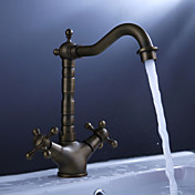 Antique Inspired Brass Kitchen Faucet (Antique Brass Finish)