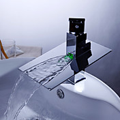 Color Changing LED Waterfall Bathroom Sink Faucet