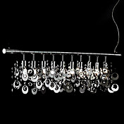 Comtemporary Crystal Pendant Lights with 10 Lights Iron Ring Design