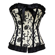 Acrylic/Spandex With Bowknot/Printing Strapless Front Busk Closure Shapewear
