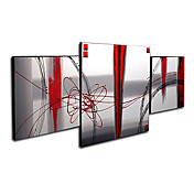 Hand-painted Abstract Oil Painting with Stretched Frame - Set of 4