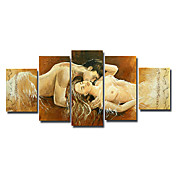 Hand-painted People Oil Painting with Stretched Frame - Set of 5