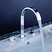 Widespread Contemporary Chrome Bathroom Sink Faucet with Pop up Waste
