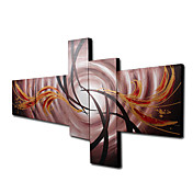 Hand-painted Abstract Oil Painting with Stretched Frame Set of 5