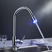 Sprinkle® by Lightinthebox - Solid Brass Pull Down Kitchen Faucet with Color Changing LED Light