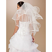 Four-tier Tulle Ribbon Edge Fingertip Wedding Veil