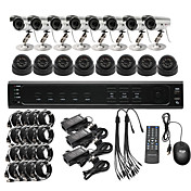 Ultra Low Price 16CH CCTV DVR Kit (H. 264, 8 Outdoor Waterproof& 8 Indoor IR Color Cameras)