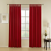 (One Panel) Modern Red Stripe Energy Saving Curtain 