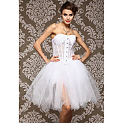 Lace/Tulle With Lace Strapless Front Busk Closure Corsets Shapewear (More Colors)