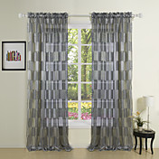 Newyork Black Fashion Sheer Curtains (Two Panels)
