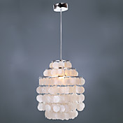 White Shell Pendant Chandelier (Chrome Finish)