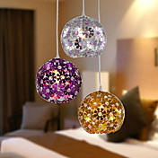 Comtemporary Metal Pendant Lights with 3 Lights in Floral Shades