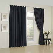 Solid Black Classic Blackout Curtains (Two Panels)