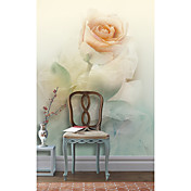 Pink Flowers Contemporary Graphics Nature Mural