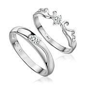 Lovely Sterling Silver Cubic Zirconia Couple's Rings