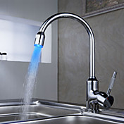 Sprinkle® by Lightinthebox - Contemporary Brass Kitchen Faucet with Color Changing LED Light