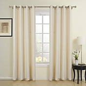 (One Panel) Classic Beige Jacquard Energy Saving Curtain 