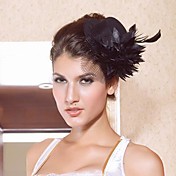 Headpieces Lovely Black Satin With Flower Women's Fascinators