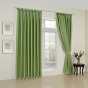 (One Pair) Classic Solid Green Room Darkening Curtain 