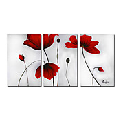Hand-painted Floral Oil Painting with Stretched Frame - Set of 3