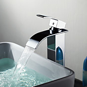 Sprinkle® - Contemporary Brass Waterfall Bathroom Sink Faucet (Tall)