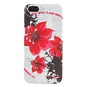 Red Flower Pattern Soft Case for iPhone 5