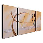 Hand-painted Abstract Oil Painting with Stretched Frame - Set of 3