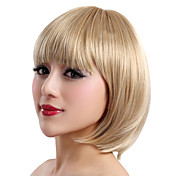 Capless Short Blonde Straight High Quality Synthetic Japanese Kanekalon Wigs