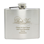 Personalized Stainless Steel 5-oz Flask - Thank You