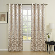 (One Panel) Modern Rings Jacquard Energy Saving Curtain 