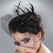 Unique Net With Feather/Flower Women's Fascinators