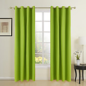 Spring Cotton Solid Eco-friendly Curtains (Two Panels)