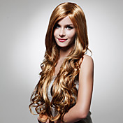Capless Extra Long High Quality Synthetic Golden Brown Curly Hair Wig 0463-455