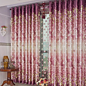 (One Panel) Traditional Print Floral Energy Saving Curtain 