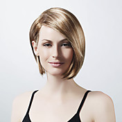Capless Short Bob Blonde Synthetic Wig Long Side Bang