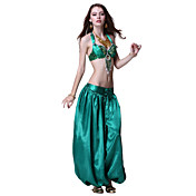 Dancewear Satin with Tassels and Sequins Belly Dance Performance Top and Skirt for Ladies More Colors 