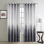(Two Panels) Modern Grey Forest Print Polyester Energy Saving Curtains
