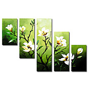 Hand-painted Oil Painting Floral Oversized Wide Set of 5